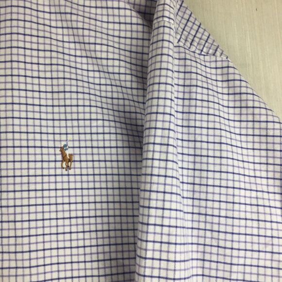 RALPH LAUREN Blake Men Blue Plaid Button Down Long Sleeve 100% Cotton Shirt XL - Picture 2 of 10